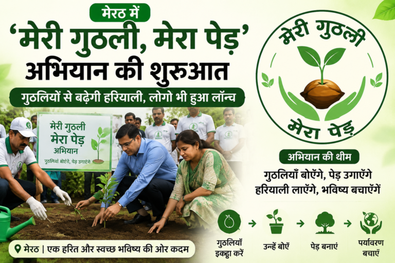 मेरठ में 'मेरी गुठली, मेरा पेड़' अभियान के तहत पौध तैयार करते स्वयंसेवकों का प्रतिनिधि दृश्य