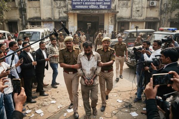 भरत तिवारी एनकाउंटर मामले में पुलिस जांच का प्रतिनिधि दृश्य