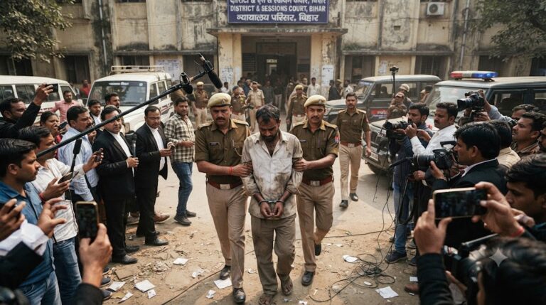 भरत तिवारी एनकाउंटर मामले में पुलिस जांच का प्रतिनिधि दृश्य