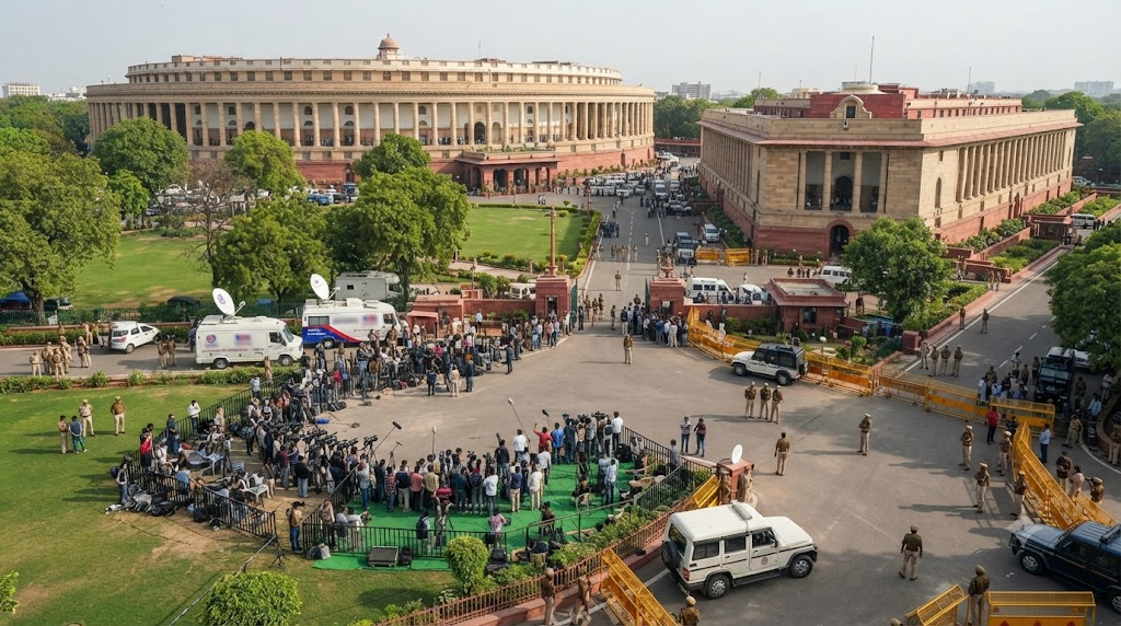 संसद परिसर का प्रतिनिधि दृश्यपप्पू यादव
